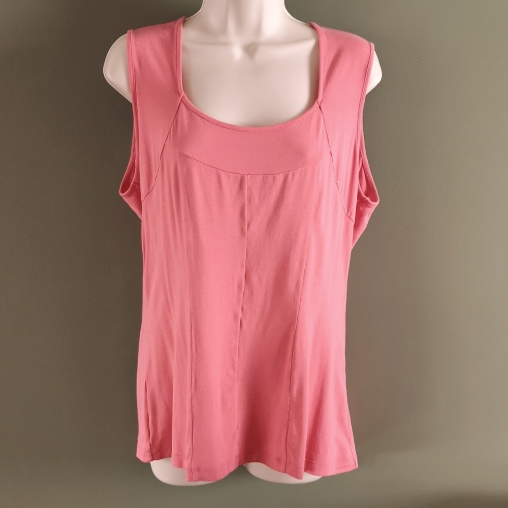 NWT Tribal Coral Pink Fitted Sport Golf Lounge Top Sz XL